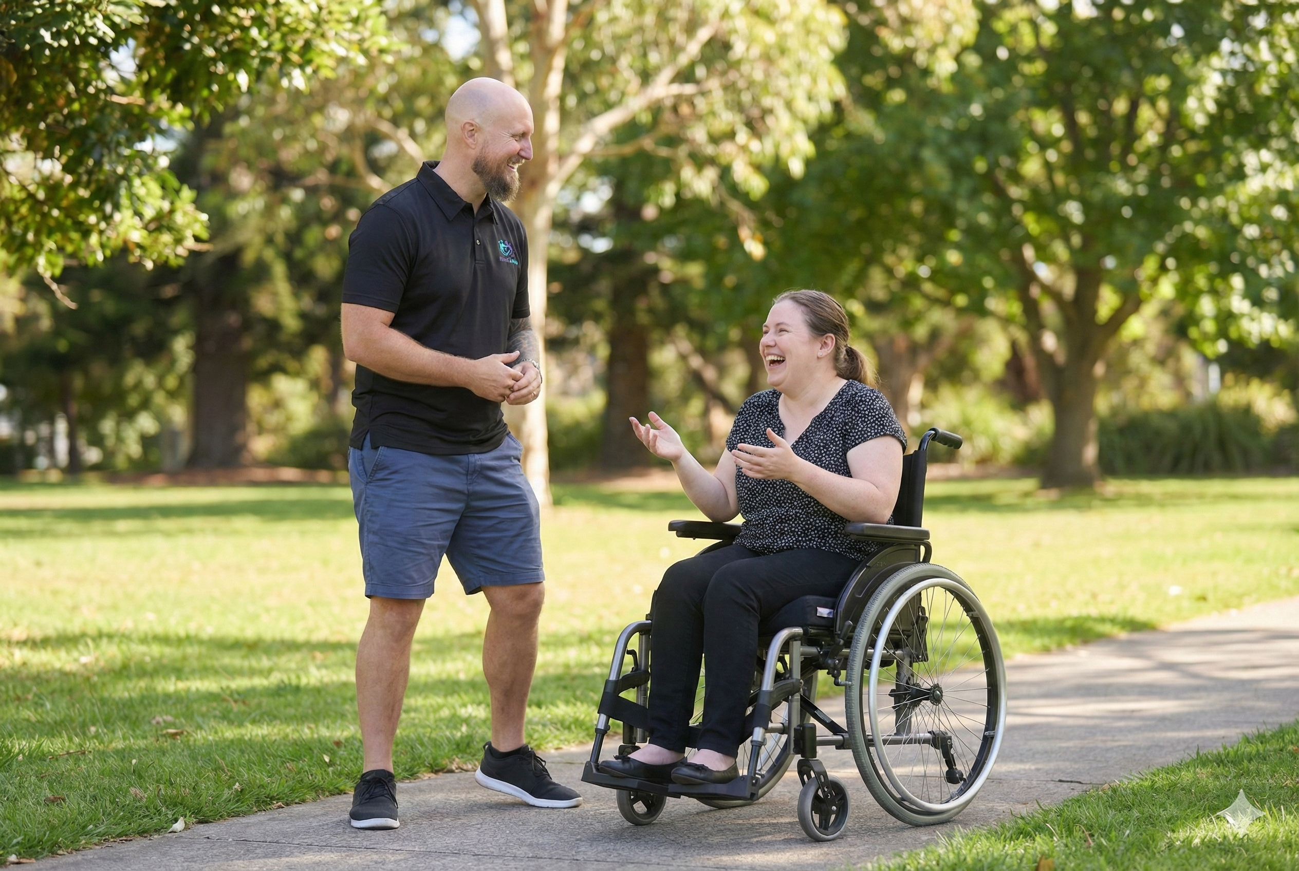 Matt from Hearts In Action with a participant — NDIS support worker providing real disability support